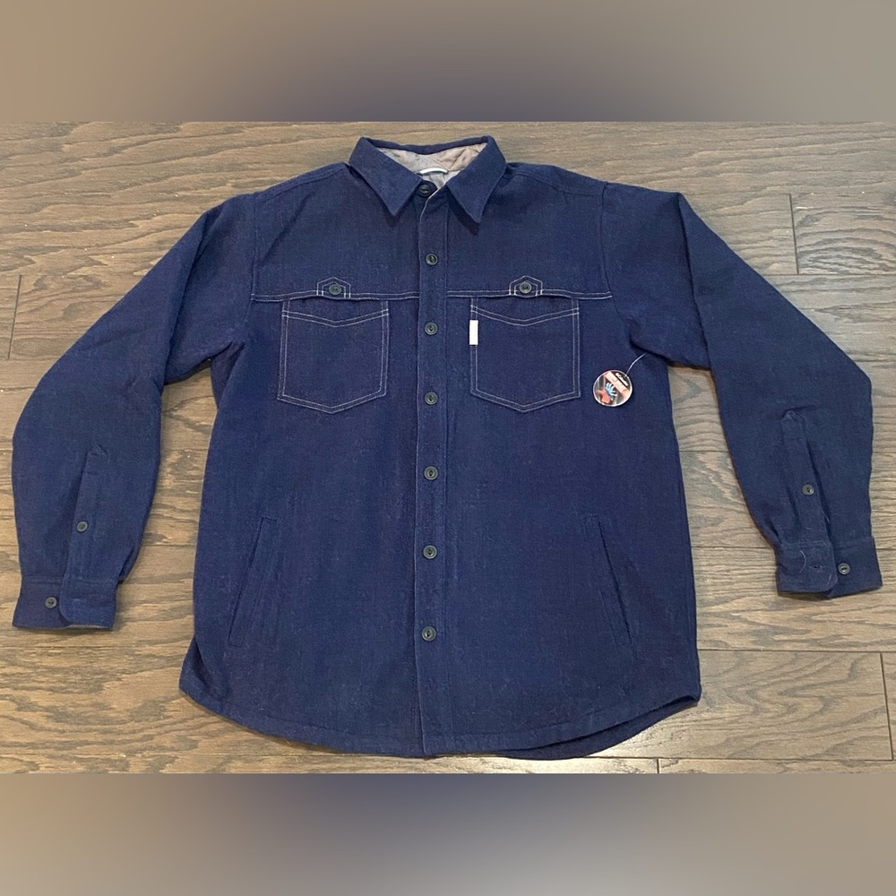 Columbia Men's Modern Logger Blue Omni-Heat Long Sleeve Thermal Shirt — Size Lg